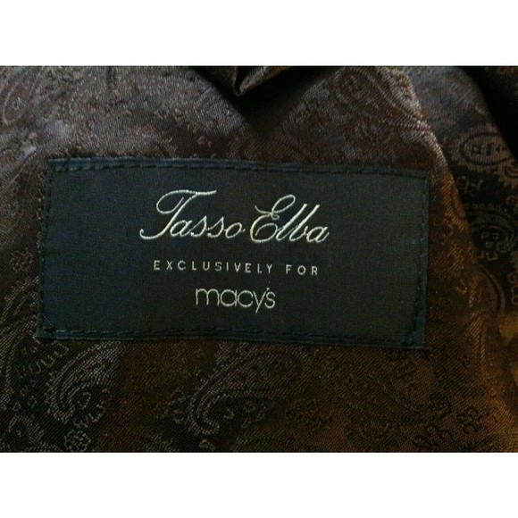 TASSO ELBA MENS NEW BROWN 70%WOOL 30%POLYESTER SPORT COAT JACKET BLAZER  SZ:44L - Picture 4 of 5